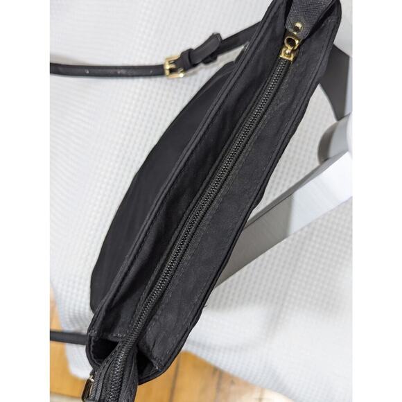 MICHAEL KORS! LUXE BLACK NYLON CROSSBODY W/GOLD HARDWARE PURSE, HANDBAG! - Picture 9 of 13